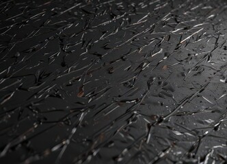 Obraz premium Black metallic surface, intricate scratch network , surface, design, oxidized