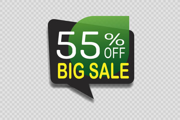 Modern sale discount banner in green and black design.