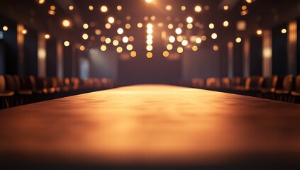 Fashion show stage, golden surface