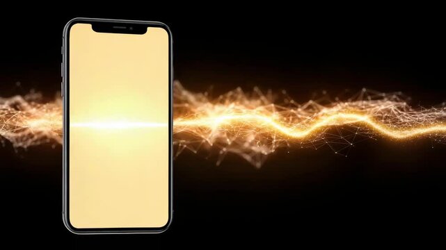 Smartphone emitting sound waves representing AI voice cloning deception. A glowing phone emitting synthetic sound waves, symbolizing an AI voice scam and digital fraud.