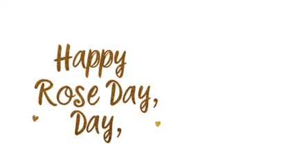 Happy rose day gold glitter text isolated on a white background