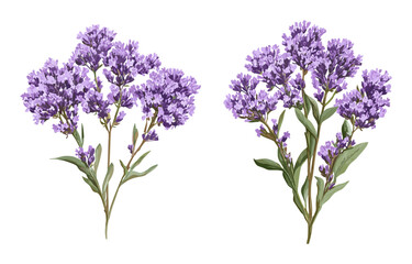 Perez's sea lavender, Limonium perezii, seafoam statice bouquet, isolated png, flowering plant, ornamental greenery, coastal flora, botanical illustration, vector illustration.