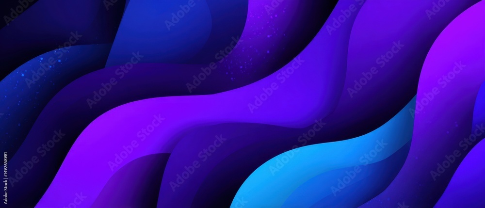 Canvas Prints abstract wavy gradient background with depth and movement in shades of blue and purple modern design