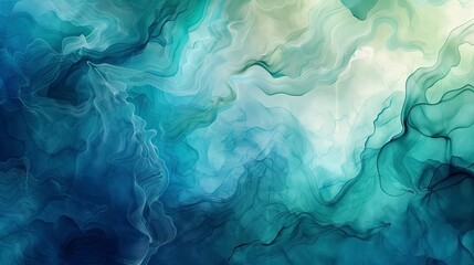 Fototapeta premium Abstract fluid art in teal and turquoise
