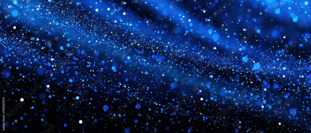 Canvas Prints abstract blue bokeh lights background with sparkle effect and dark backdrop for festive design proje
