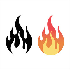 Fiery flames silhouette design for graphic projects