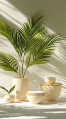 Botanical serenity: a study in minimalist interior design with tropical flair