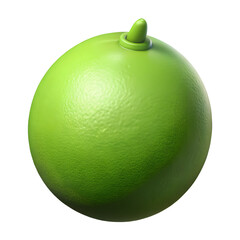 Green Lime 3D Render Perfect for Refreshing Designs
