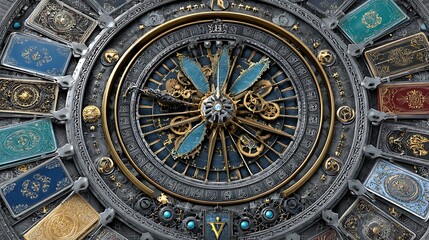 Obraz premium Intricate Steampunk Fortune Telling Machine with Vintage Aesthetic Details