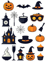 Halloween party symbolic icons