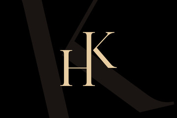 KH or HK letter logo icon design. Classic style luxury initials monogram.