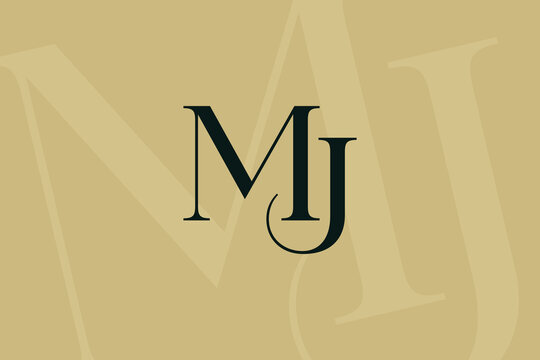 MJ or JM letter logo icon design. Classic style luxury initials monogram.