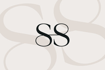 SS letter logo icon design. Classic style luxury initials monogram.