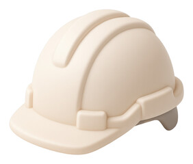 Beige Hard Hat 3D Model on Transparent Background