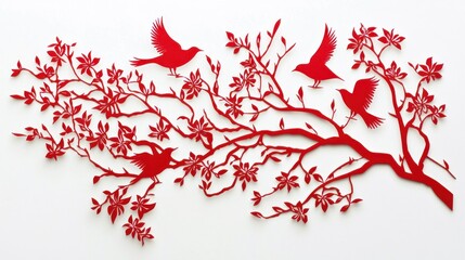 Fototapeta premium hinese paper cutting isolated on white background