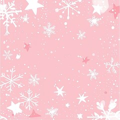 A whimsical winter-themed background featuring intricate white snowflakes on a soft pink backdrop. perfect for festive designs. holiday cards. and seasonal decorations