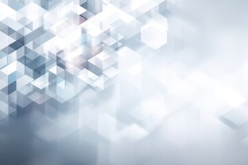Fototapeta premium Abstract geometric composition with triangles and hexagons in light blue and white tones modern design