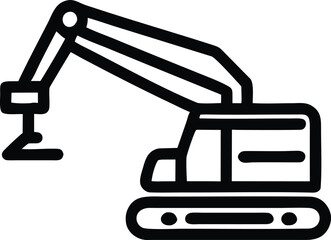 Excavator Icon Heavy Machinery Vector