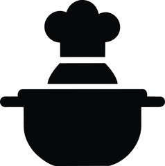 Cooking Pot Chef Hat Icon Food Design