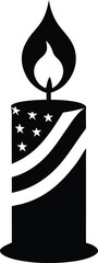 Patriotic USA Independence Day Candle Silhouette