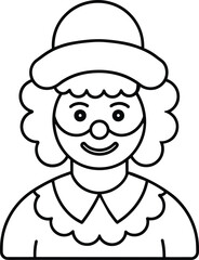 Happy Clown Cartoon Icon Illustration