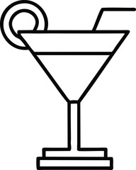 Martini Glass Cocktail Drink Icon Vector