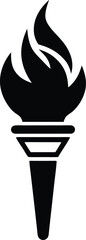 Bold Minimalist Torch Silhouette Classic Flame Design for Independence Day