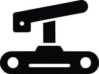 Simple Black Conveyor Belt Icon Vector