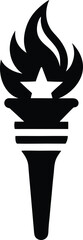 Bold Minimalist Torch Silhouette Classic Flame Design for Independence Day