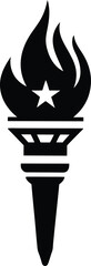 Bold Minimalist Torch Silhouette Classic Flame Design for Independence Day