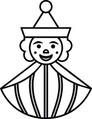Happy Clown Cartoon Icon Illustration Design