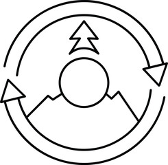 Circular Arrow Growth Chart Icon Design