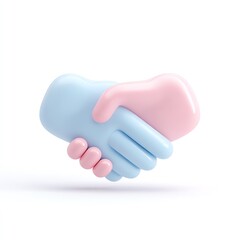 A Gentle Handshake Pastel-Colored Hands in a Minimalist Design, Symbolizing Unity and Agreement