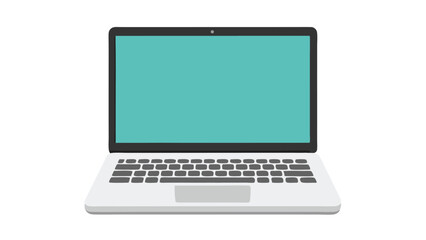 Modern silver laptop computer isolated on white background