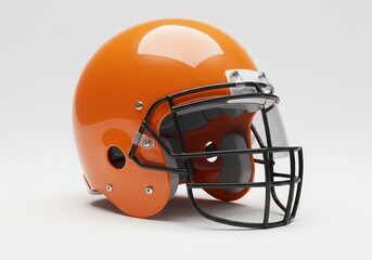 Fototapeta premium Orange american football helmet with black face mask
