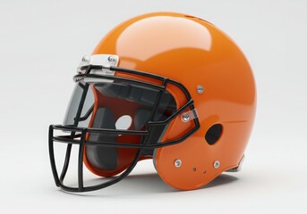 Fototapeta premium Orange american football helmet with black face mask