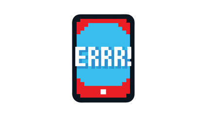 Pixel art smartphone error message retro game design