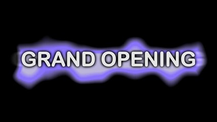 Grand Opening 3D Animated 4K Announcement Text Video on Black Background for Business Launch and Promotional Events