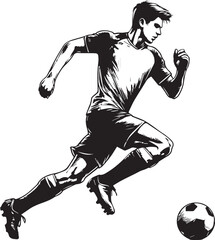 Naklejka premium Dynamic Football Player Illustrations in Bold Graphic Style
