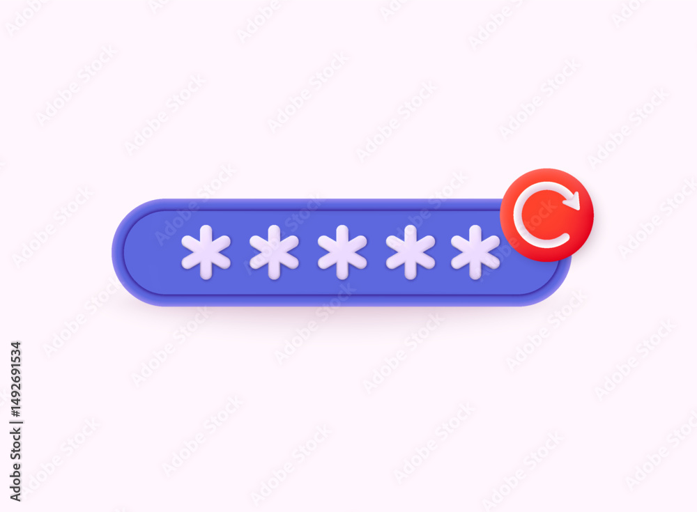 Poster password reset illustration. update personal data concept. getting a new username and password for a