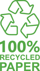 Recycled Paper Vector Label – Eco Friendly, Green, Sustainable, Badge Design