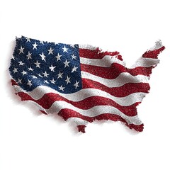 Obraz premium Glittering US Flag Map A Patriotism Celebration