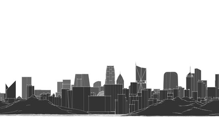 Naklejka premium modern city panorama 3d illustration
