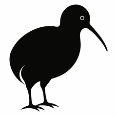 Black silhouette of a kiwi bird