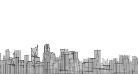 Fototapeta premium modern city panorama 3d illustration