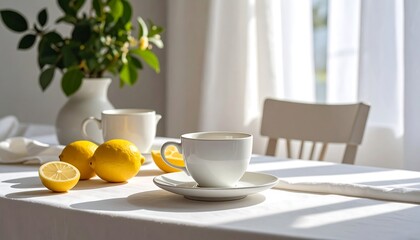 Sunny Morning Tea with Lemons