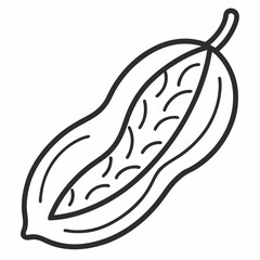 Borlotti Bean outline  icon on white background