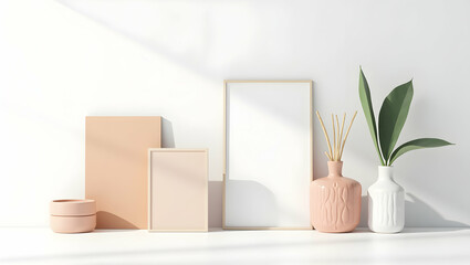 Flat Innovative product display mockup emphasizing sleek composition crisp imagery and balanced design to highlight merchandise and enhance online retail presentation. in  Simple flat cute vector illu