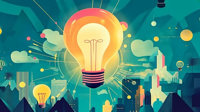 Illuminating Ideas: A Cityscape of Innovation