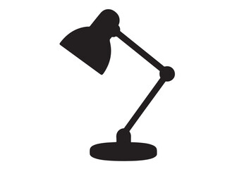 Desk Lamp logo silhouette vector, architect lamp logo icon silhouette, desk lamp silhouette vector illustration, adjustable desk lamp logo icon silhouette vector style isolated on white background